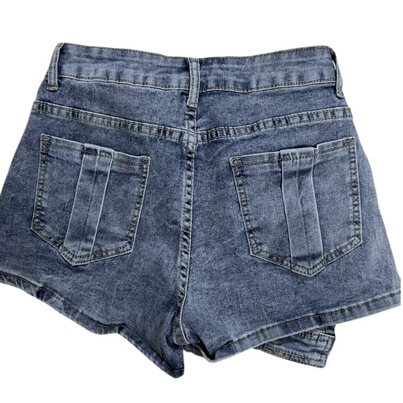 Vintage Upcycled Demin Mini Skort Skirt ‎ XS - Picture 4 of 8